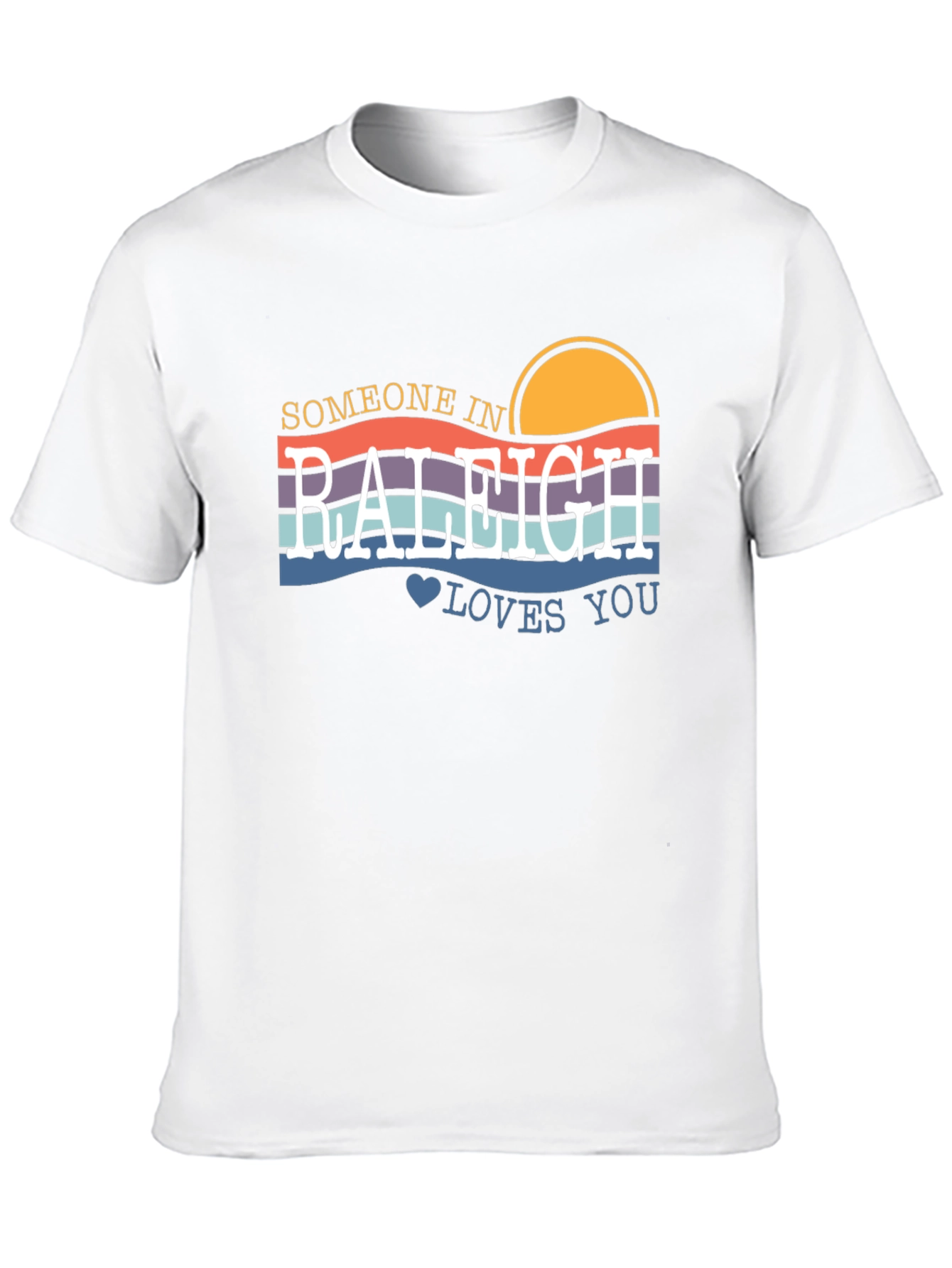 Raleigh Love T-Shirt - Retro Sunset Design