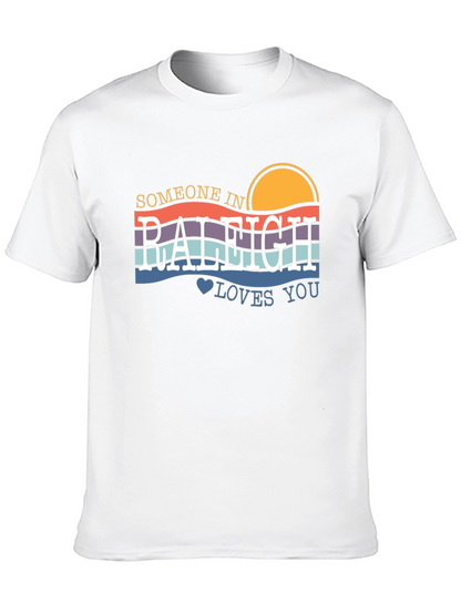 Raleigh Love T-Shirt - Retro Sunset Design