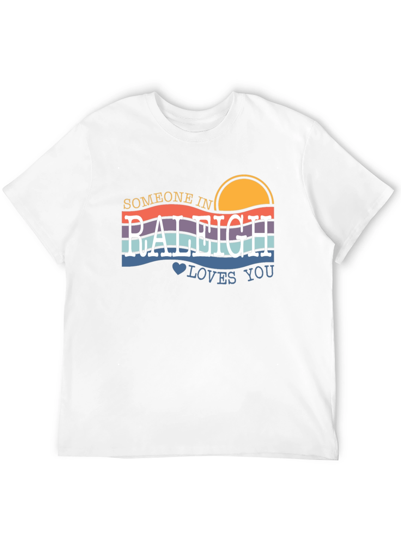 Raleigh Love T-Shirt - Retro Sunset Design