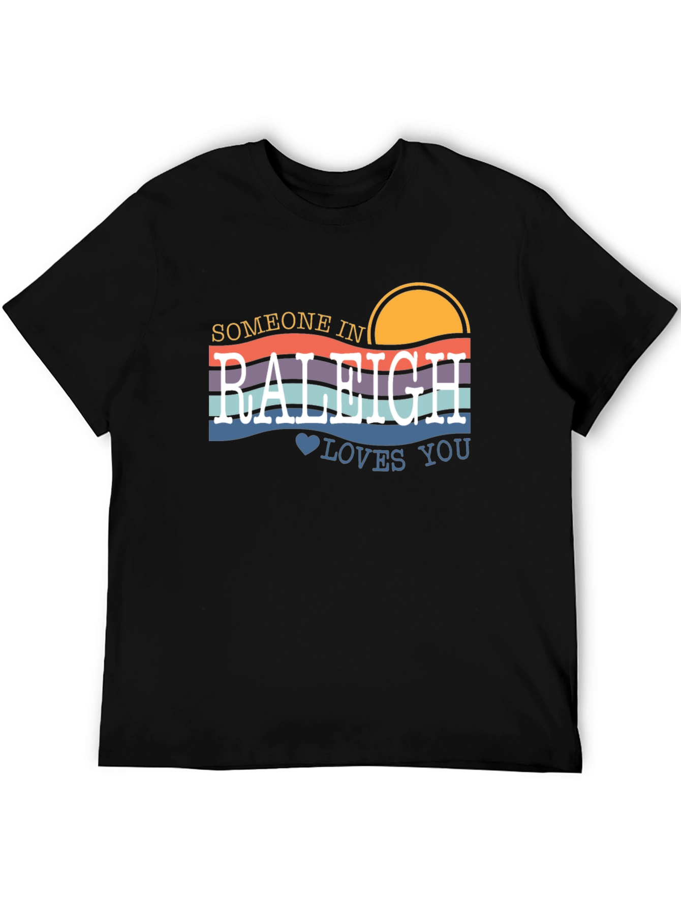 Raleigh Love T-Shirt - Retro Sunset Design