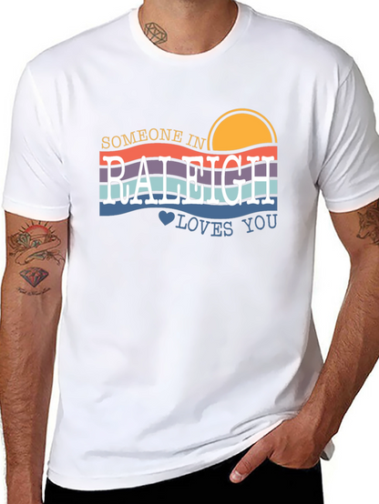 Raleigh Love T-Shirt - Retro Sunset Design