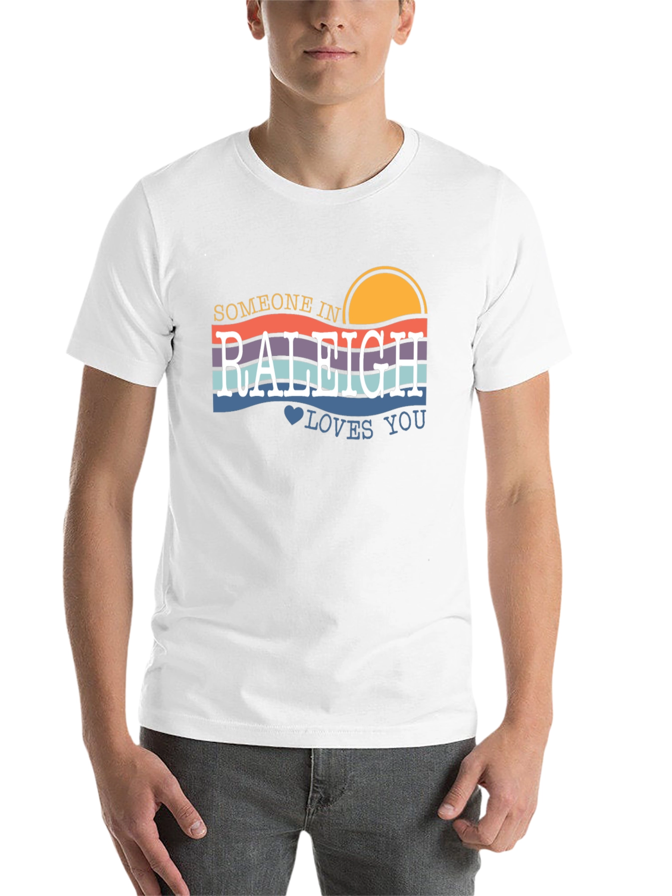 Raleigh Love T-Shirt - Retro Sunset Design