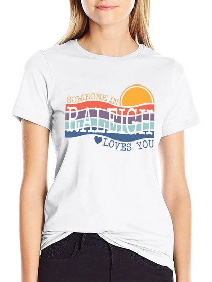 Raleigh Love T-Shirt - Retro Sunset Design