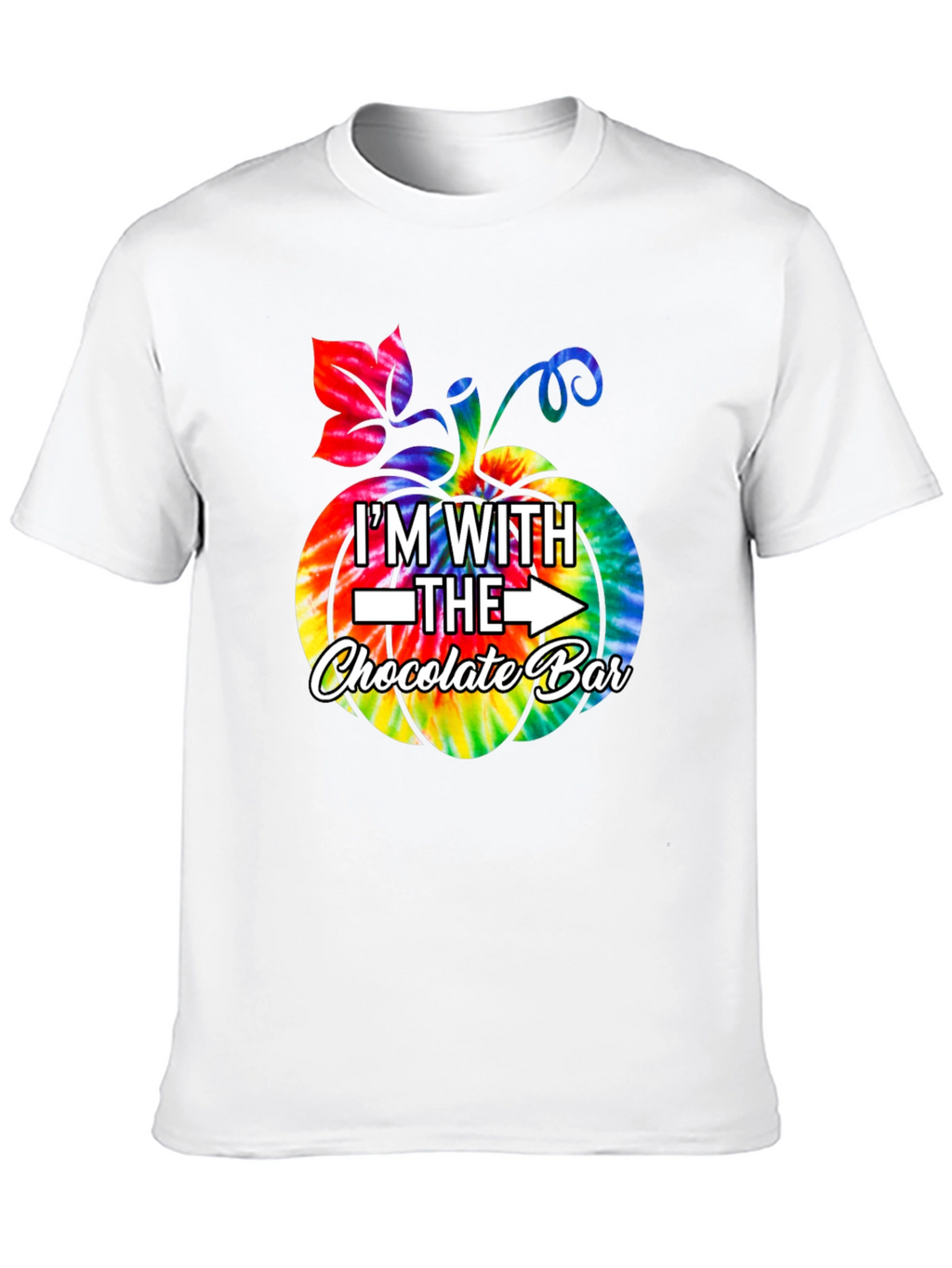Im With The Chocolate Bar Tie Dye Pumpkin T-Shirt