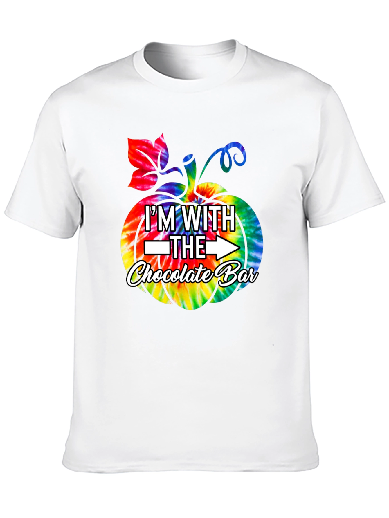Im With The Chocolate Bar Tie Dye Pumpkin T-Shirt