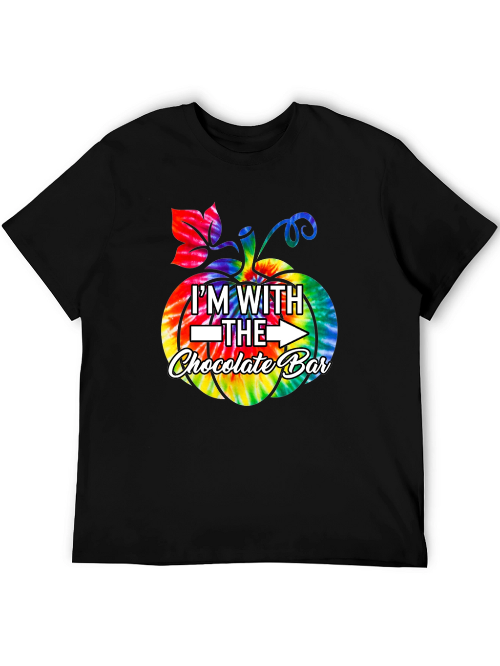 Im With The Chocolate Bar Tie Dye Pumpkin T-Shirt