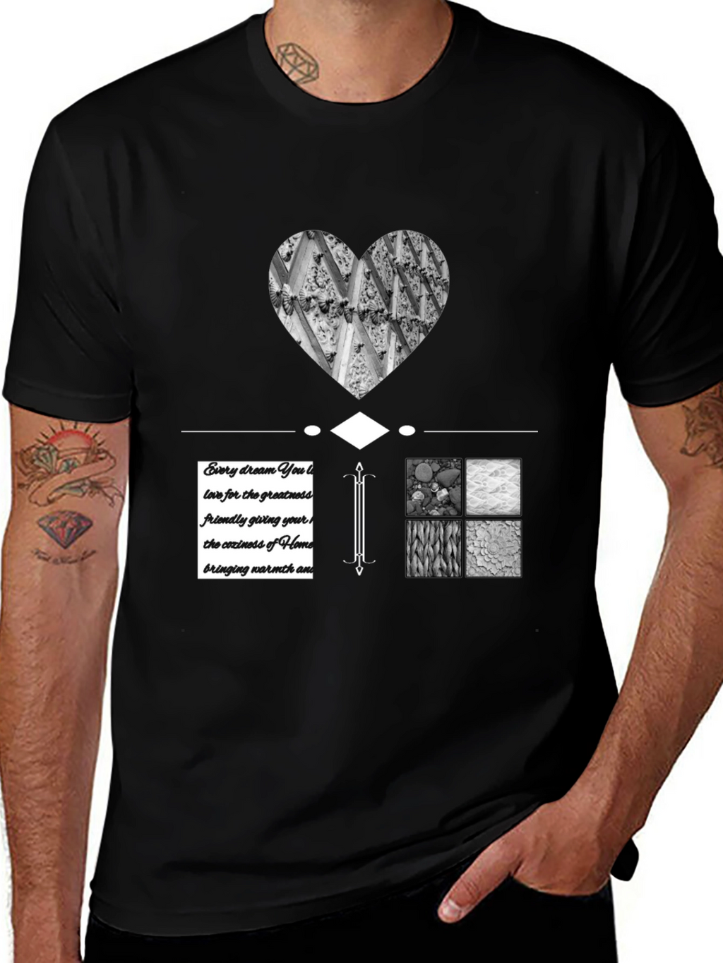 Abstract Graphic Print Black T-Shirt