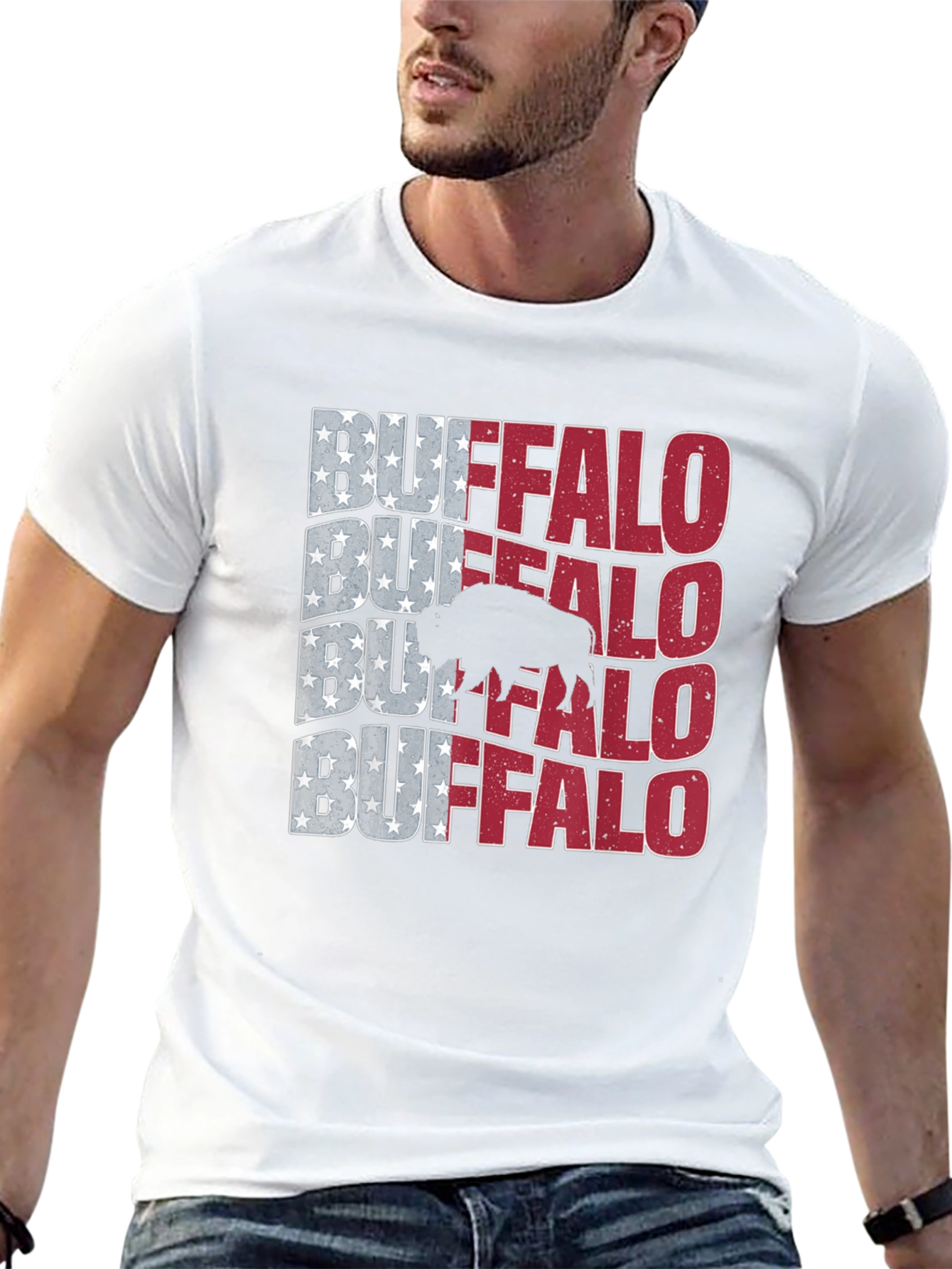 Buffalo American Flag Graphic Tee