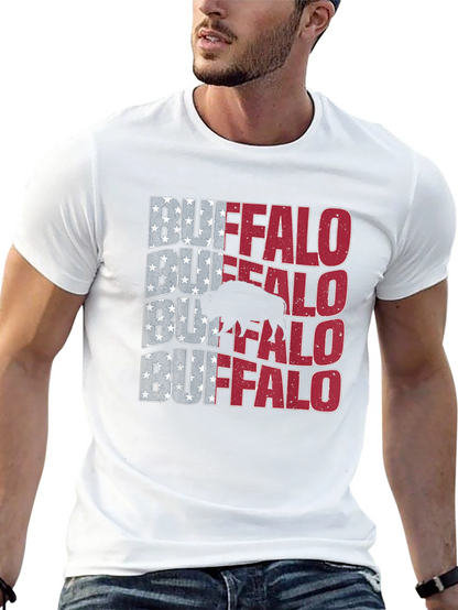 Buffalo American Flag Graphic Tee