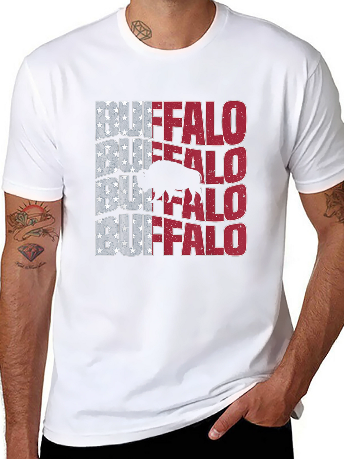 Buffalo American Flag Graphic Tee