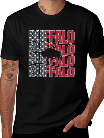 Buffalo American Flag Graphic Tee