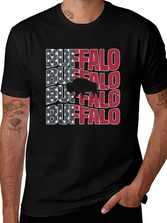 Buffalo American Flag Graphic Tee