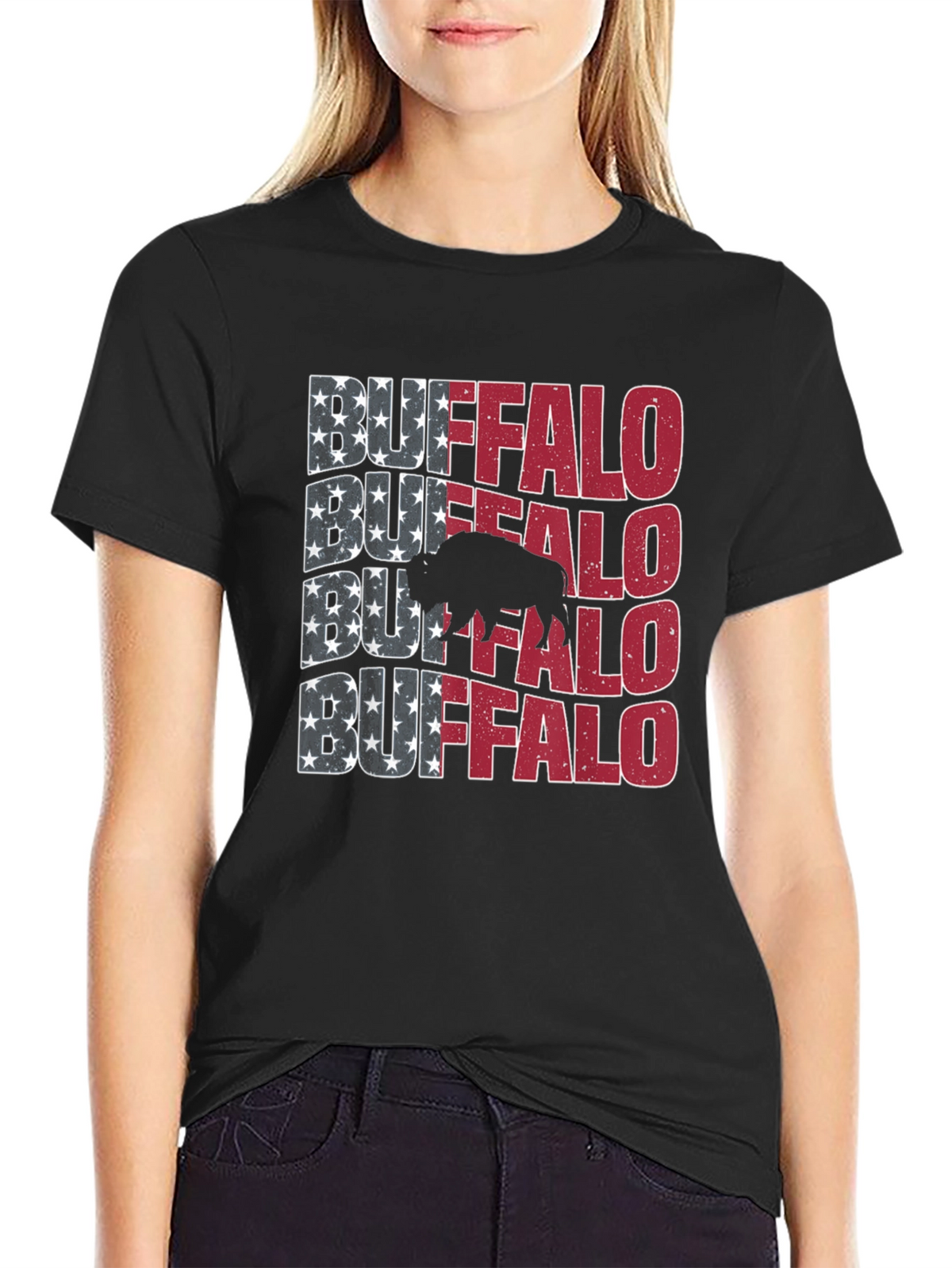 Buffalo American Flag Graphic Tee