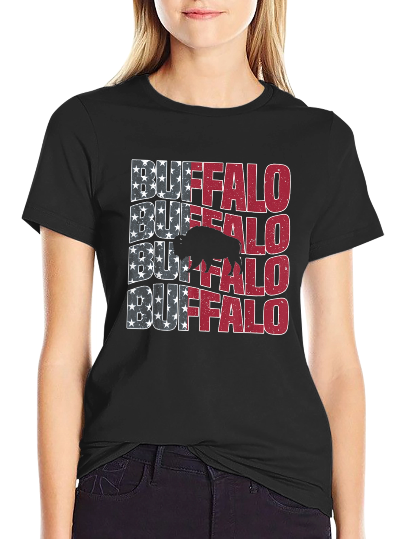 Buffalo American Flag Graphic Tee