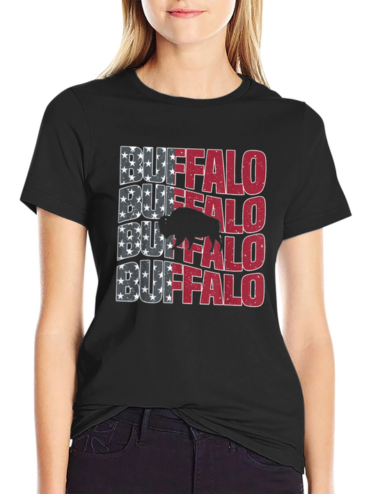 Buffalo American Flag Graphic Tee