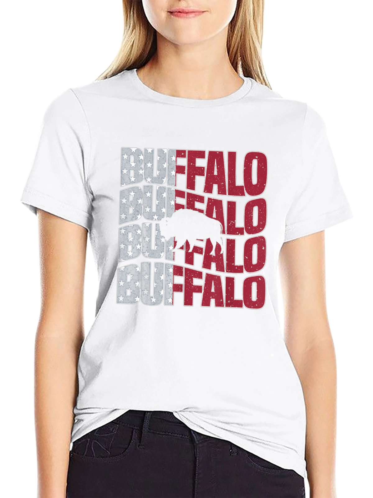 Buffalo American Flag Graphic Tee