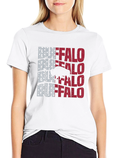 Buffalo American Flag Graphic Tee