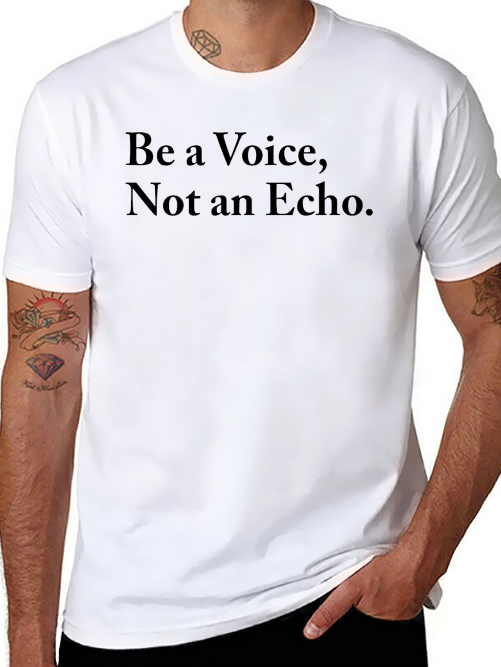 Be a Voice Not an Echo Black T-Shirt