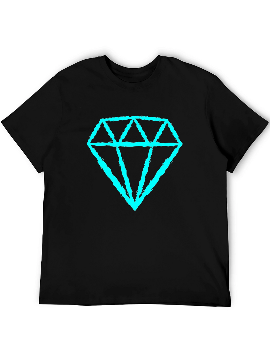 Diamond Graphic Tee - Casual Black T-Shirt