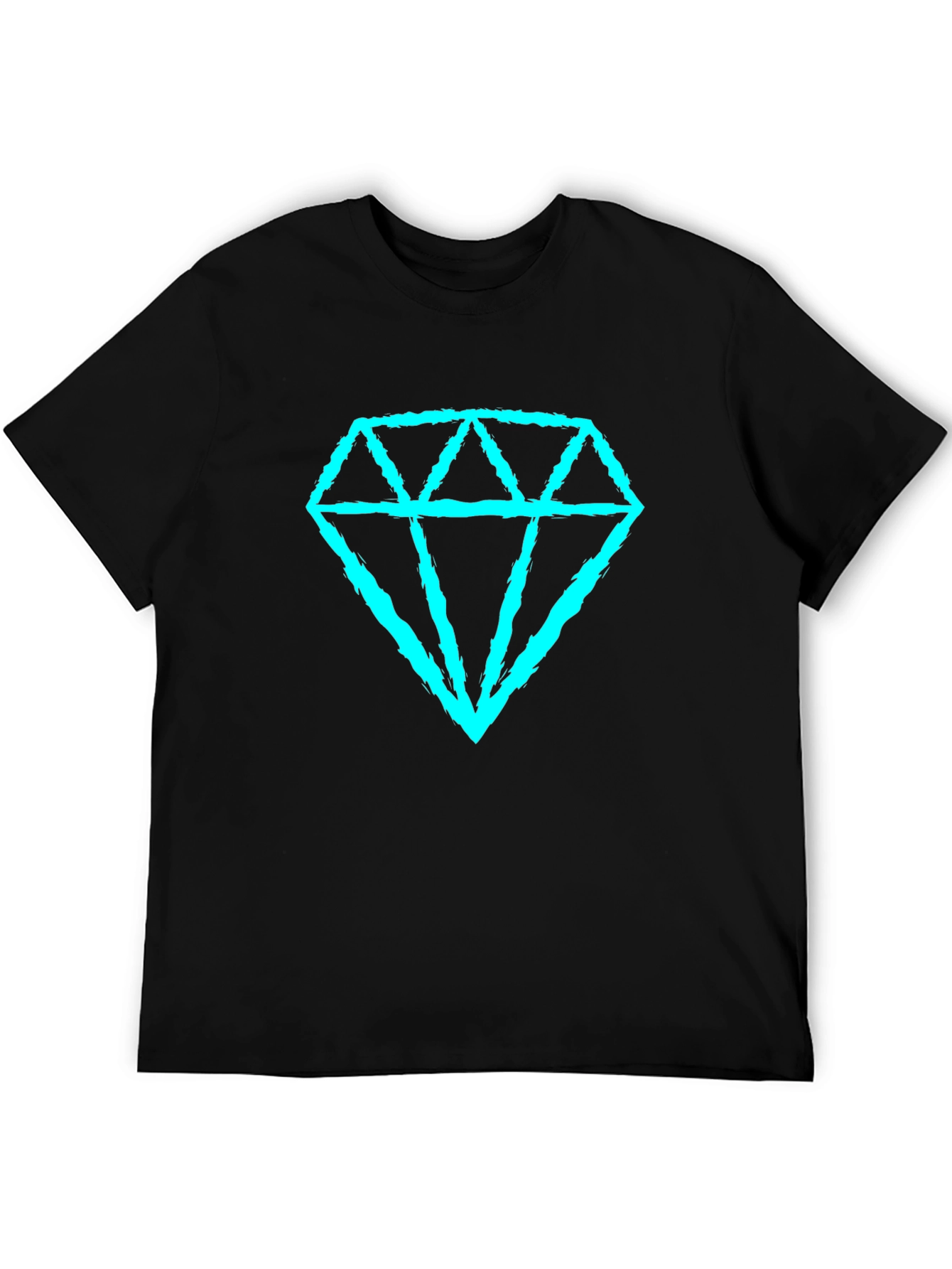 Diamond Graphic Tee - Casual Black T-Shirt