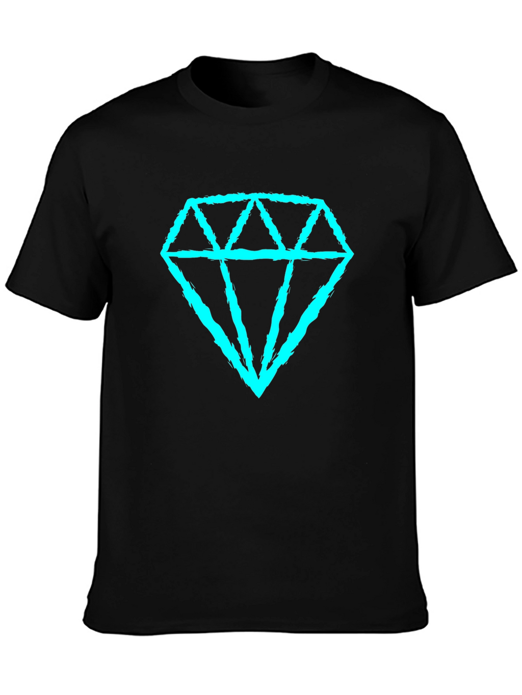 Diamond Graphic Tee - Casual Black T-Shirt