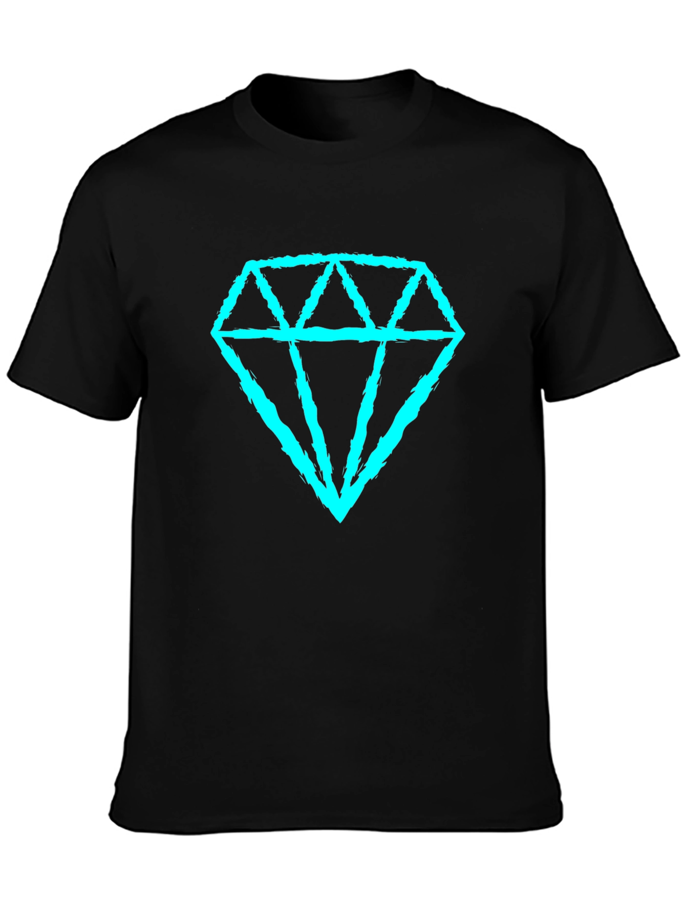 Diamond Graphic Tee - Casual Black T-Shirt