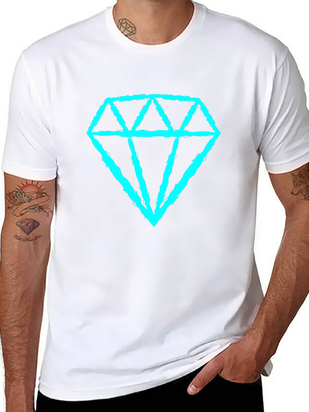 Diamond Graphic Tee - Casual Black T-Shirt
