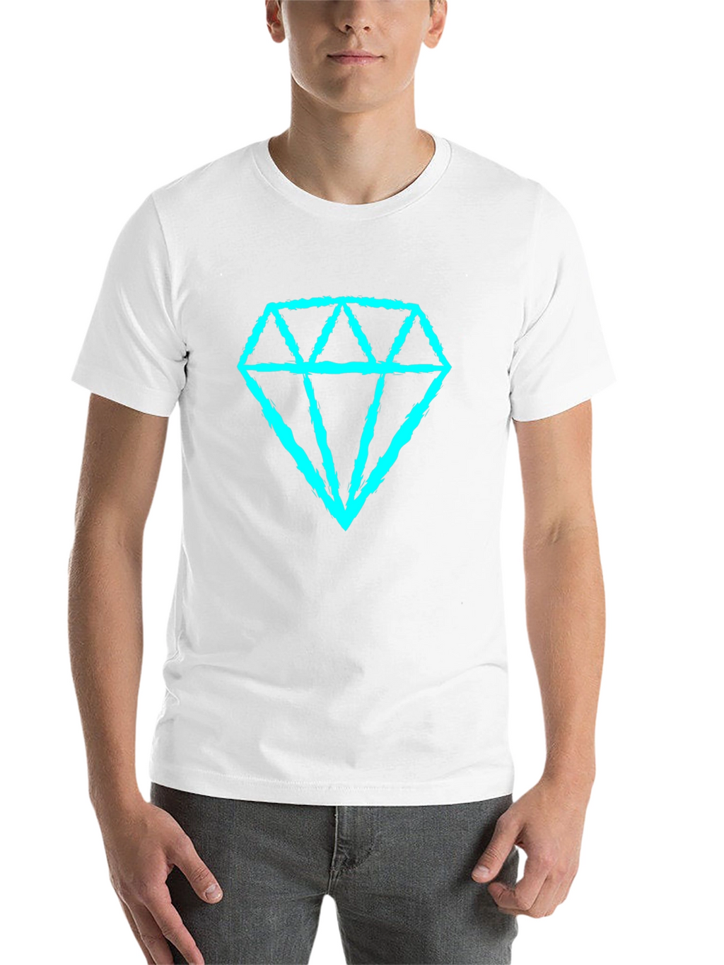 Diamond Graphic Tee - Casual Black T-Shirt