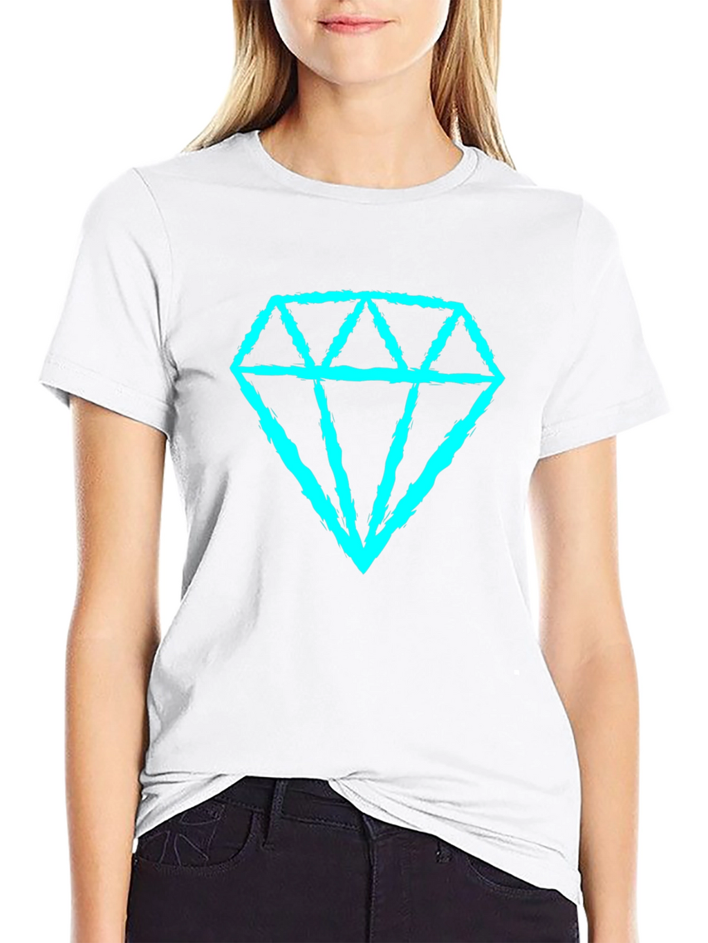 Diamond Graphic Tee - Casual Black T-Shirt