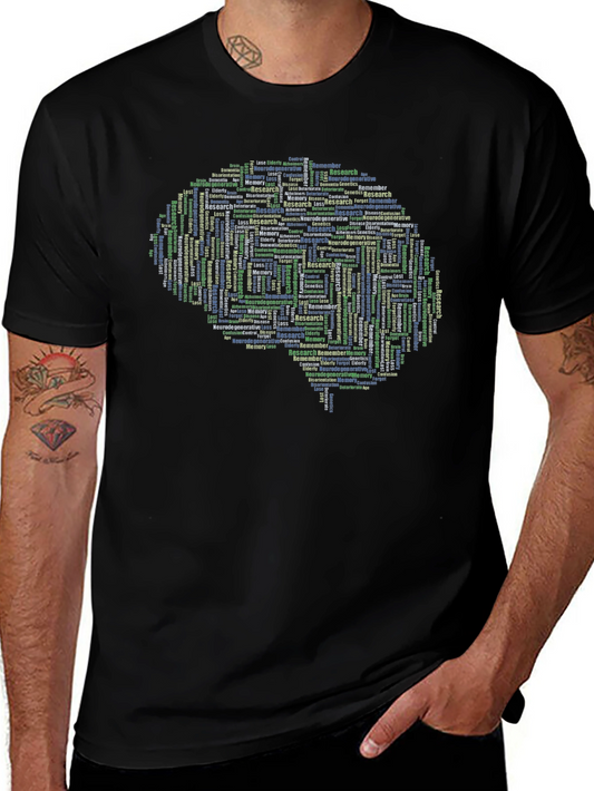 Brain Word Cloud T-Shirt - Research Memory Genetics