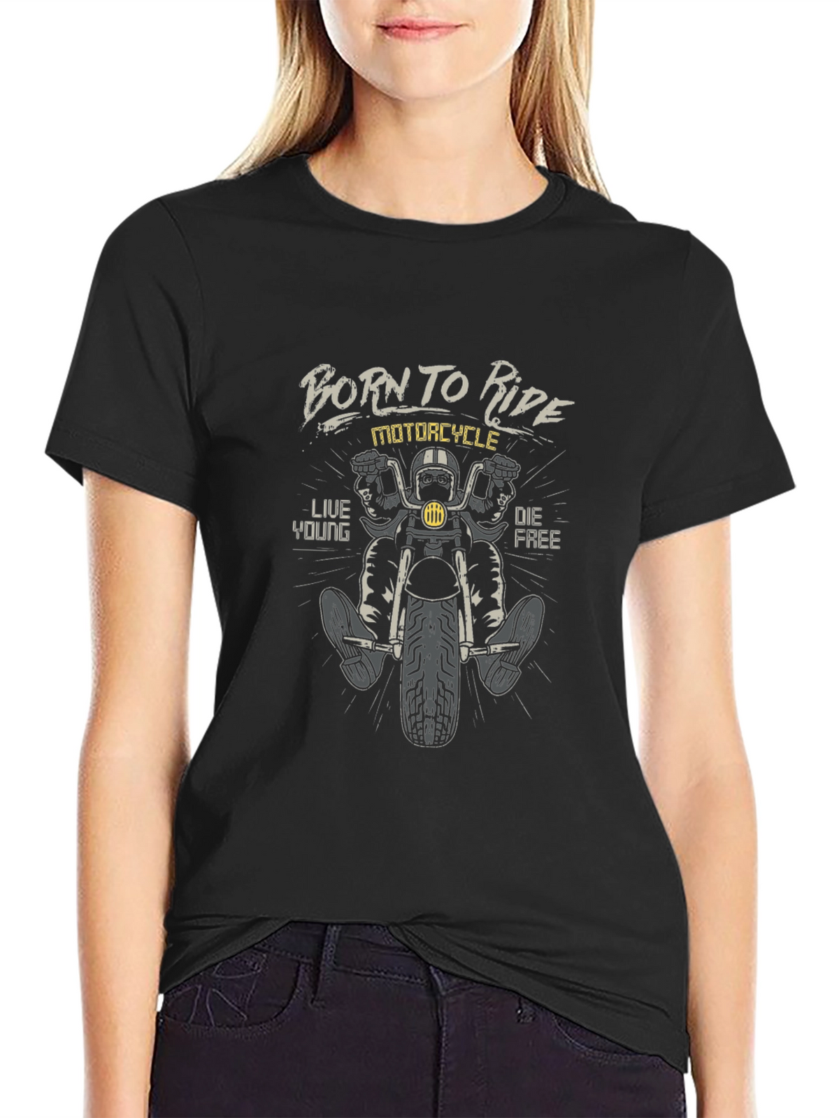 Born to Ride Motorcycle Graphic T-Shirt