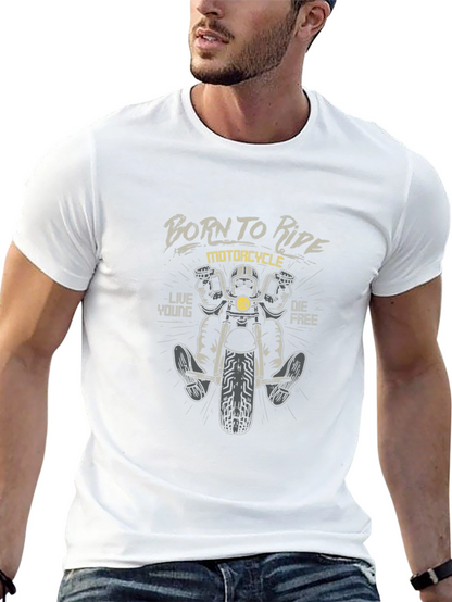 Born to Ride Motorcycle Graphic T-Shirt