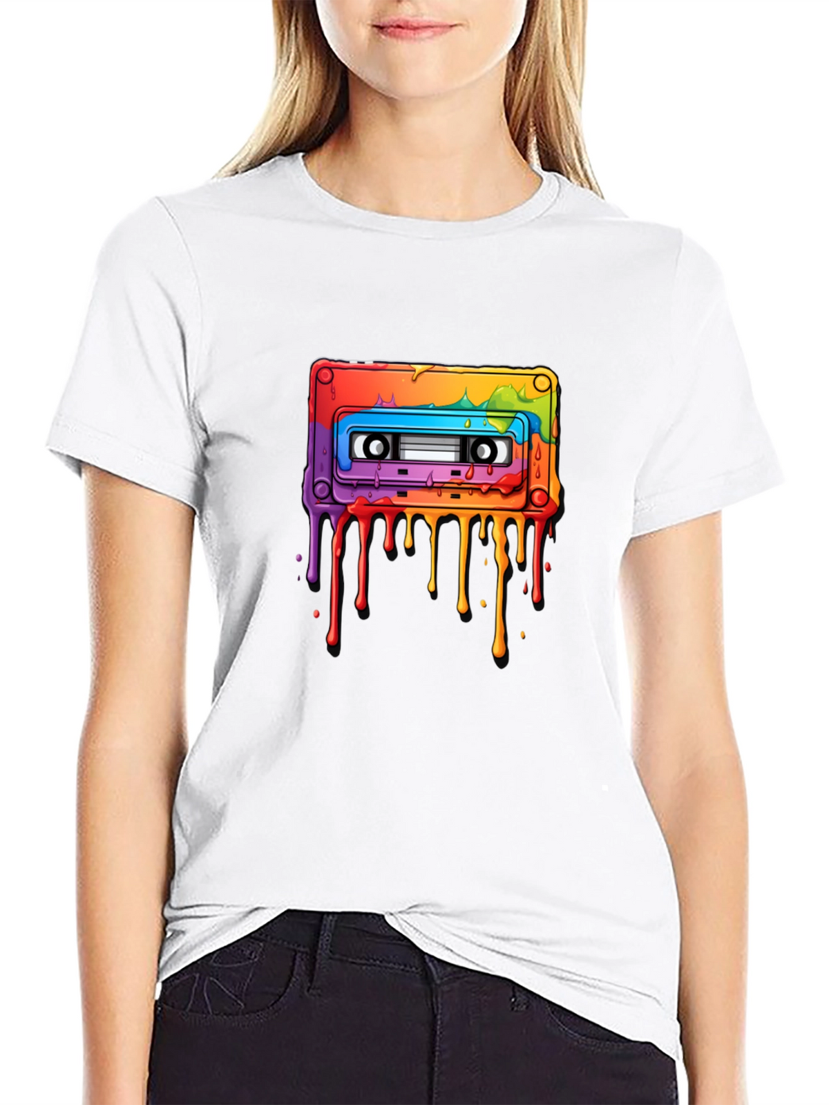 Rainbow Cassette Tape Graphic T-Shirt