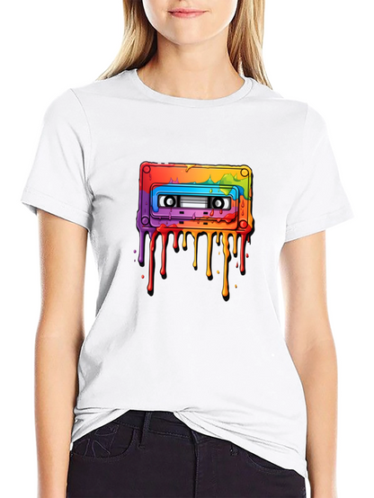 Rainbow Cassette Tape Graphic T-Shirt