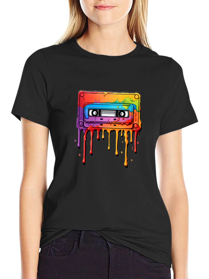 Rainbow Cassette Tape Graphic T-Shirt