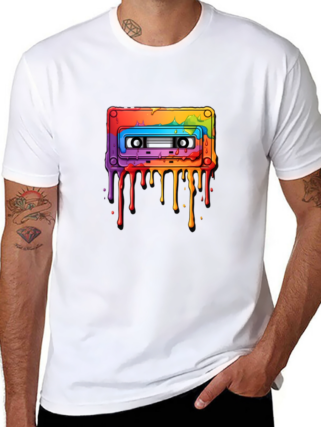 Rainbow Cassette Tape Graphic T-Shirt