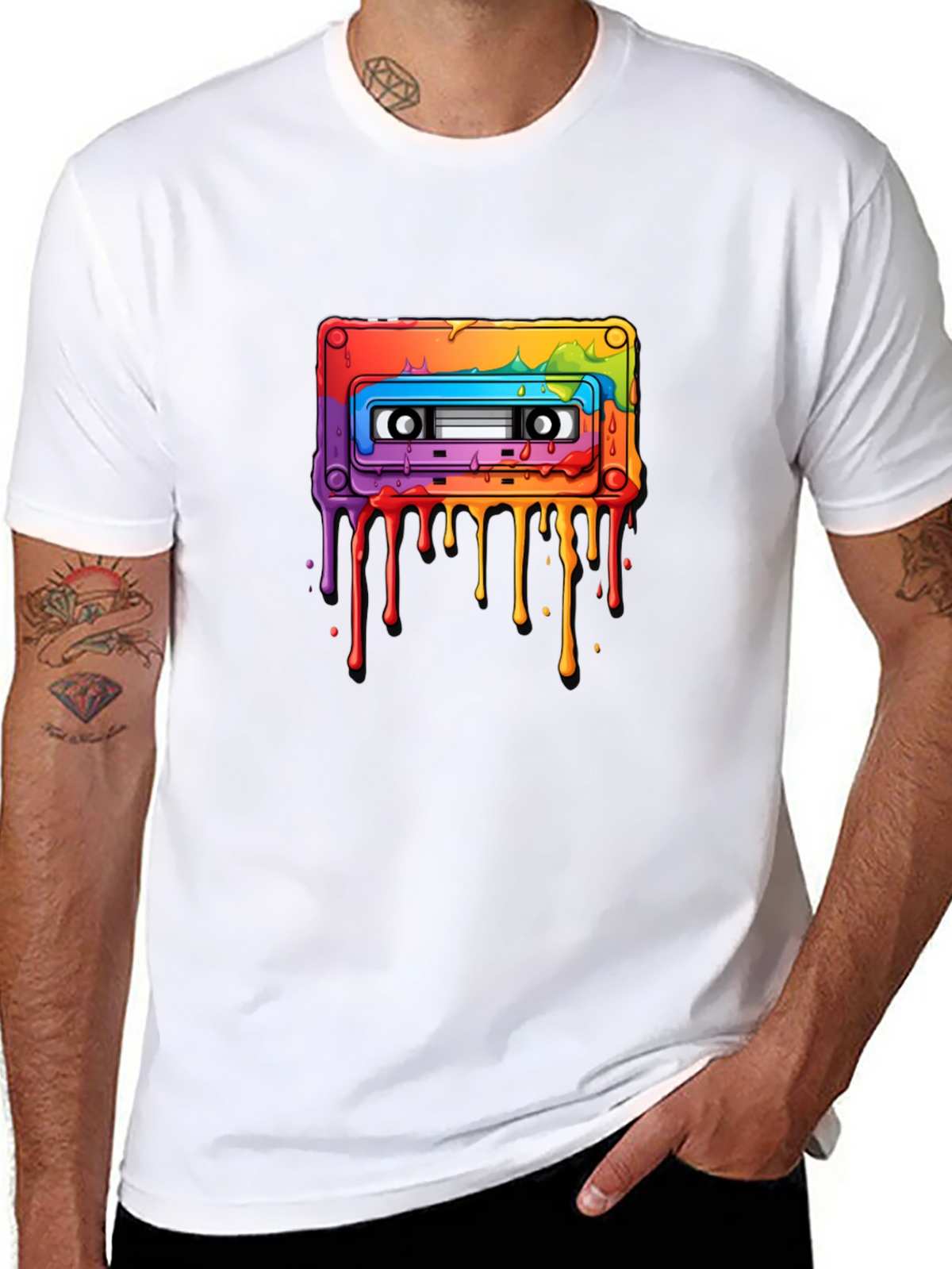 Rainbow Cassette Tape Graphic T-Shirt