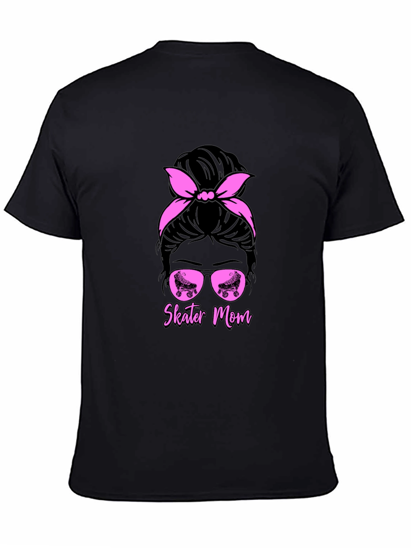 Skater Mom T-Shirt - Messy Bun Roller Skate Design