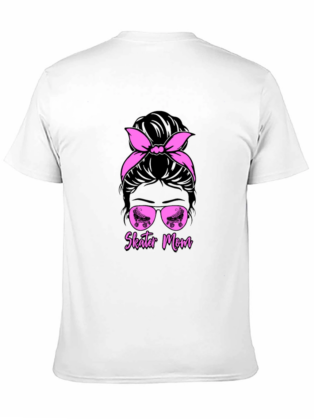 Skater Mom T-Shirt - Messy Bun Roller Skate Design