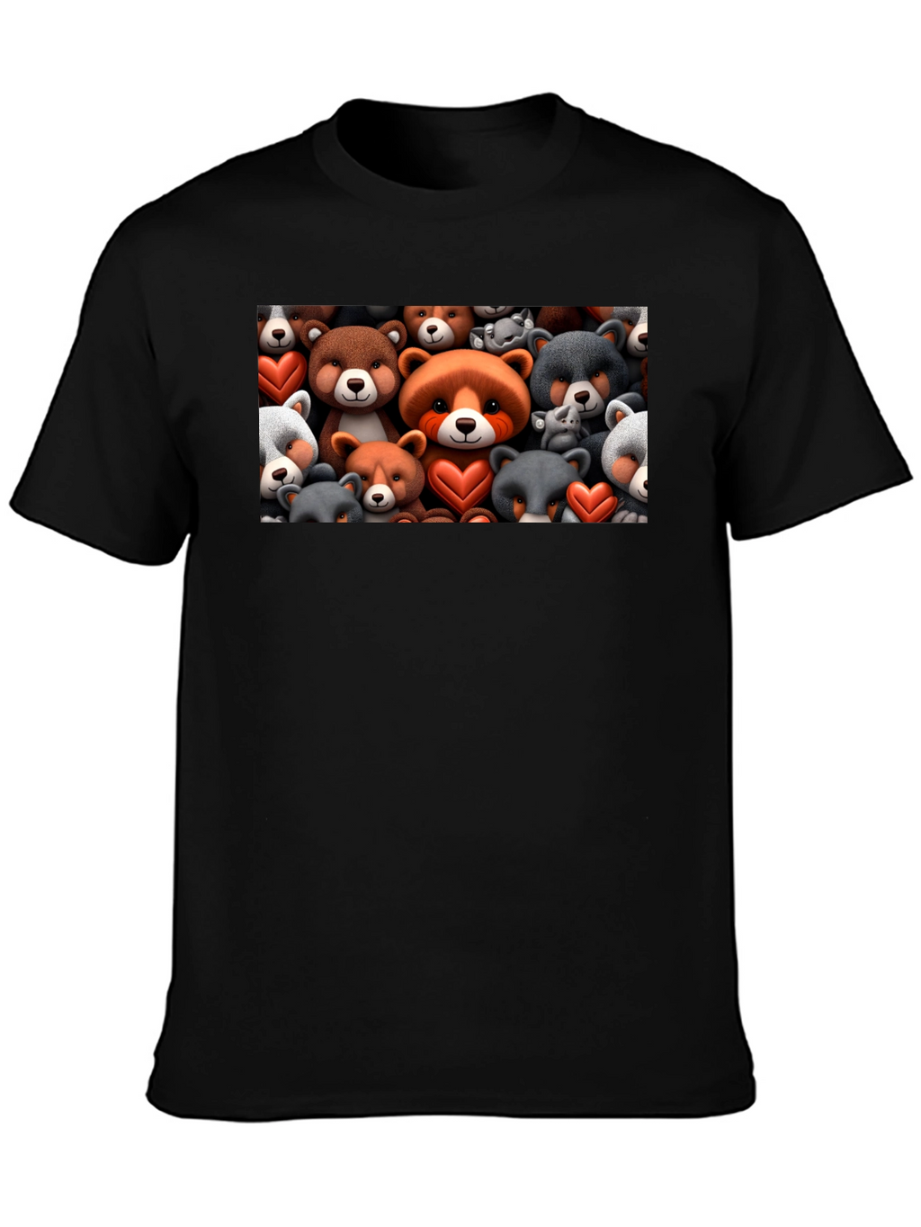 Bear Heart T-Shirt - Cute Cartoon Animal Tee