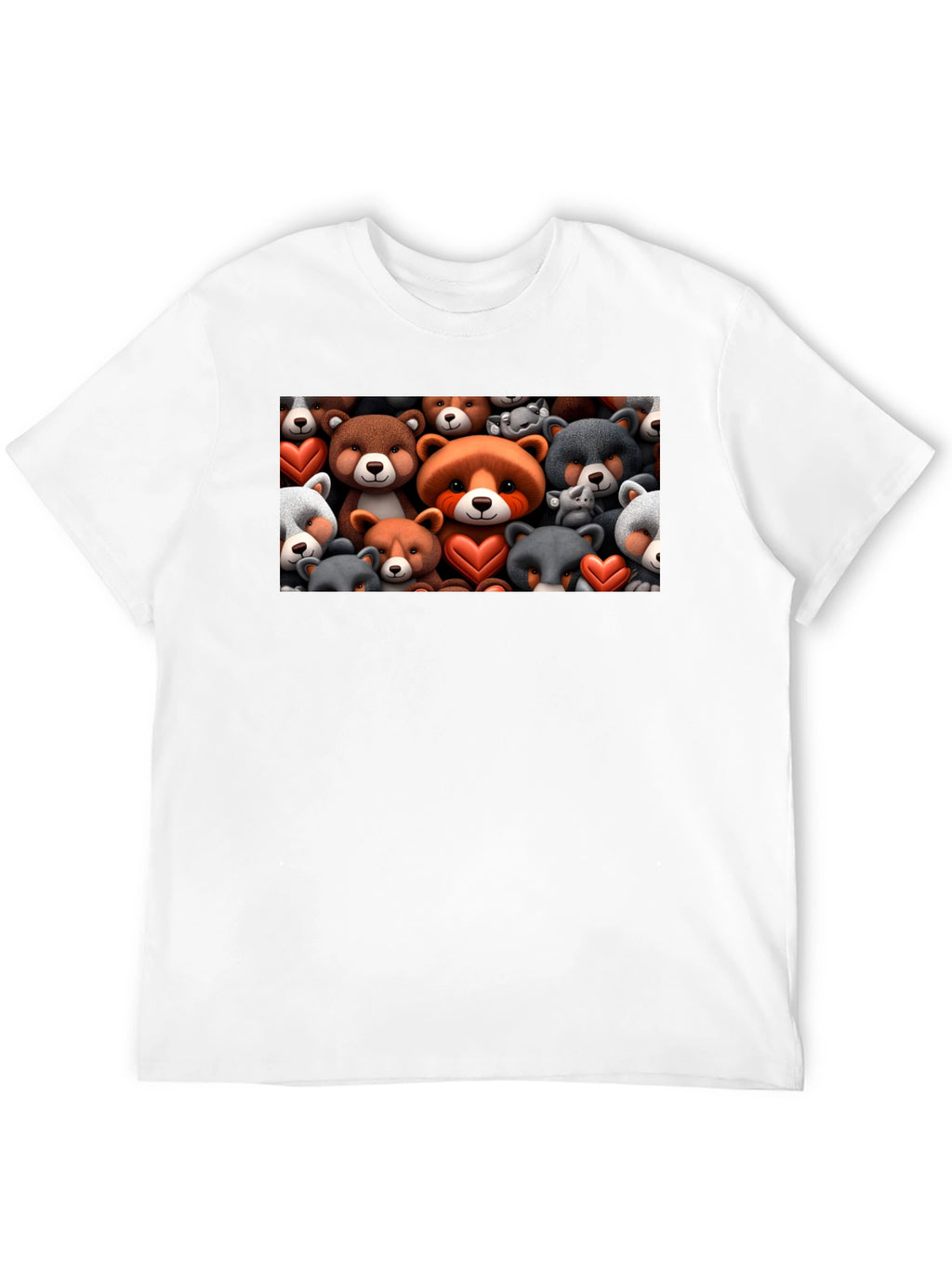 Bear Heart T-Shirt - Cute Cartoon Animal Tee