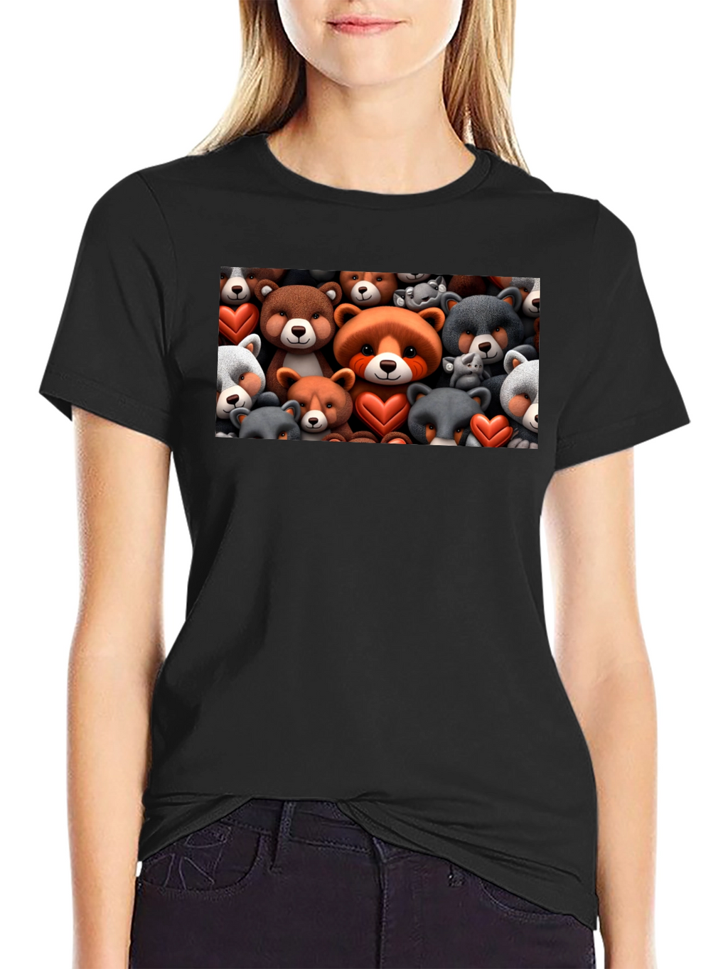 Bear Heart T-Shirt - Cute Cartoon Animal Tee