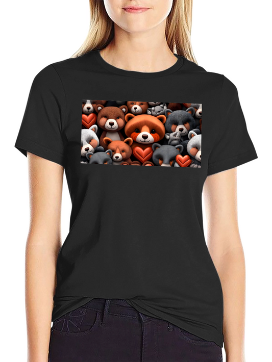 Bear Heart T-Shirt - Cute Cartoon Animal Tee