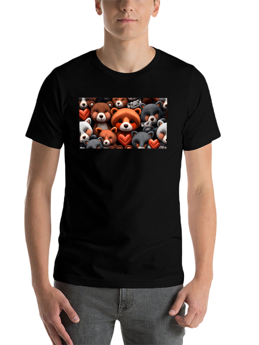 Bear Heart T-Shirt - Cute Cartoon Animal Tee