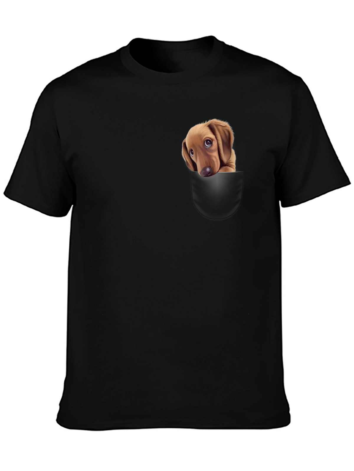 Dachshund Pocket T-Shirt - Cute Puppy Design