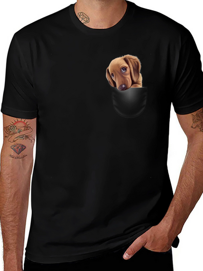 Dachshund Pocket T-Shirt - Cute Puppy Design