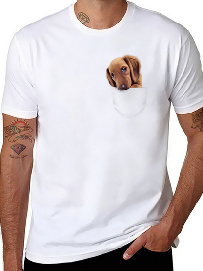 Dachshund Pocket T-Shirt - Cute Puppy Design