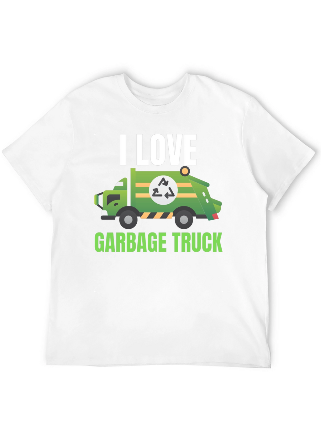 I Love Garbage Truck T-Shirt - Black Cotton Tee