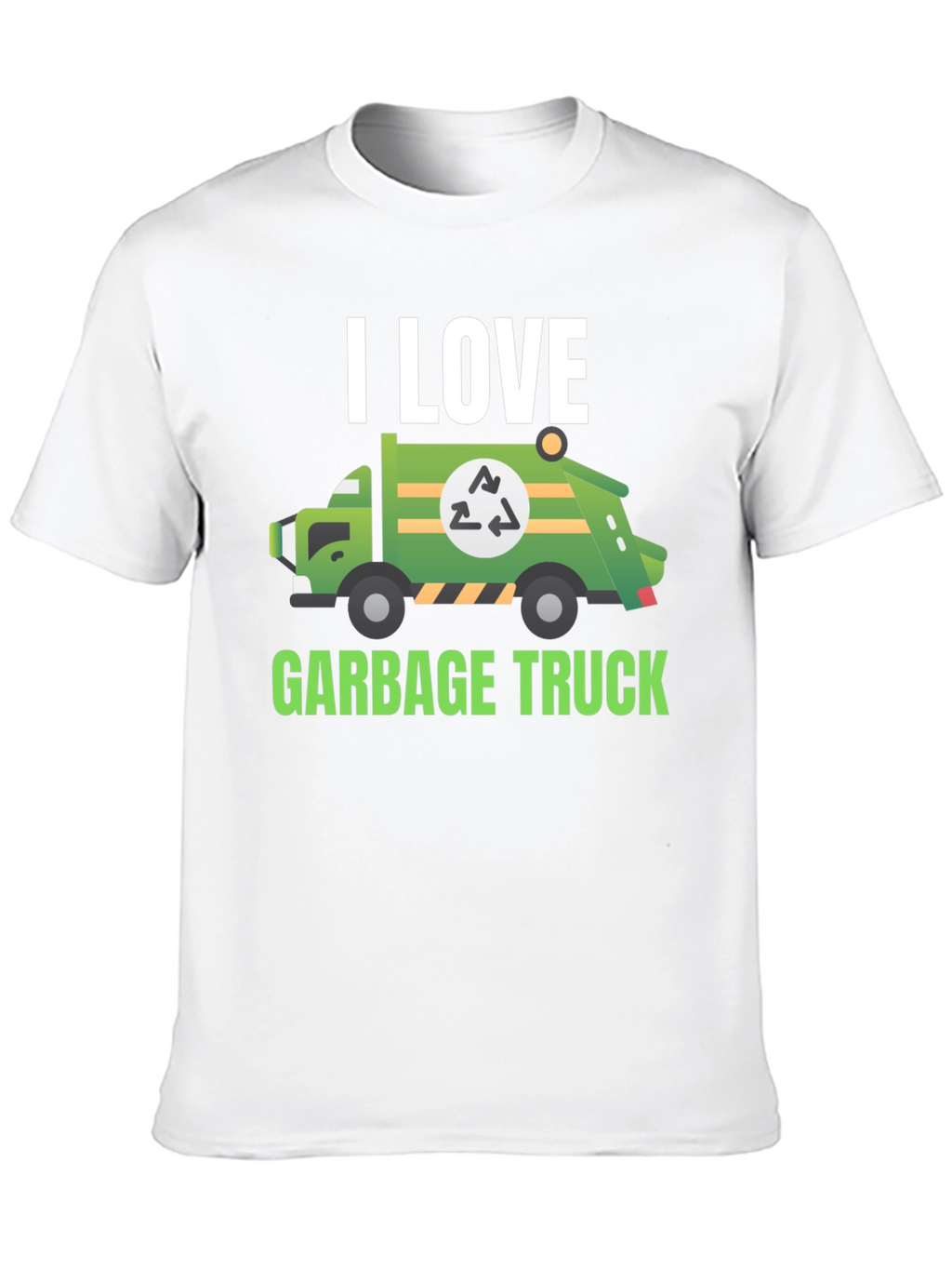 I Love Garbage Truck T-Shirt - Black Cotton Tee