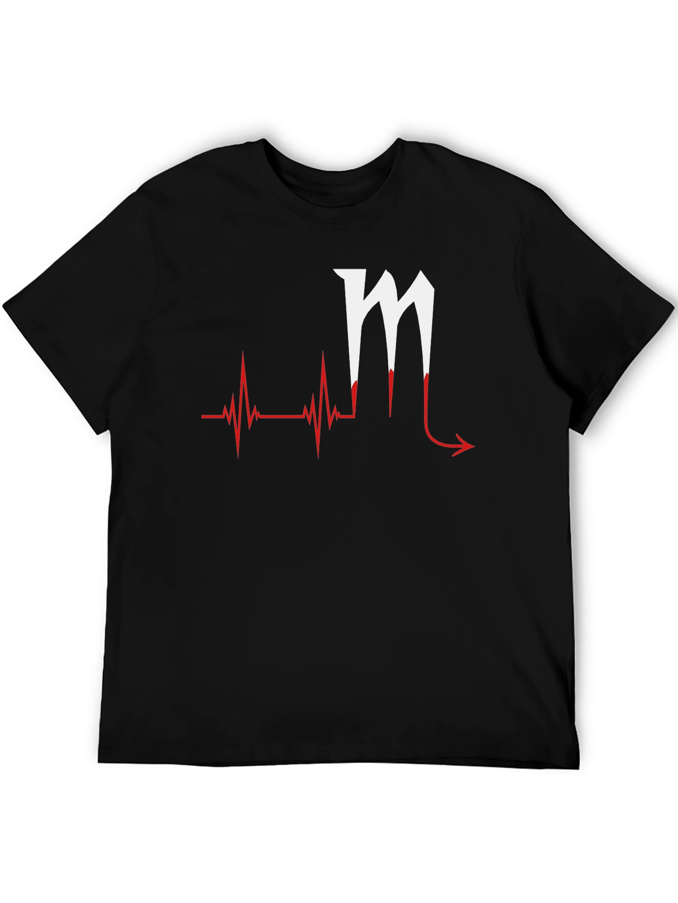 Heartbeat Scorpio T-Shirt - Black Graphic Tee